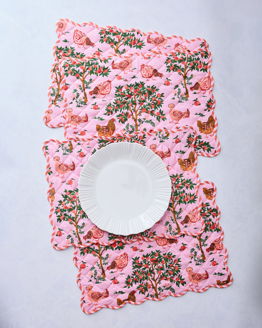 Hen House - Placemats Set Of 4 - Ballet Pink - Printfresh