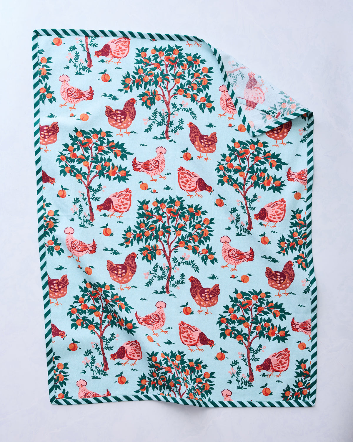 Hen House - Tea Towels Set Of 2 - Soft Blue - Printfresh