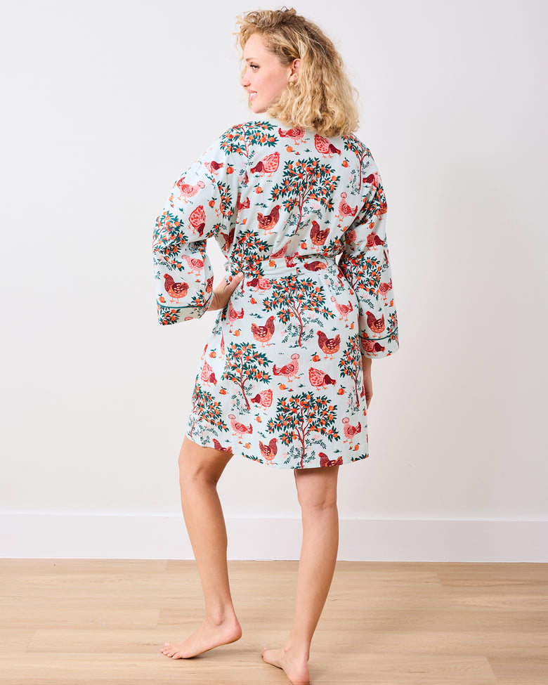 Hen House - Getting Ready Robe - Soft Blue - Printfresh