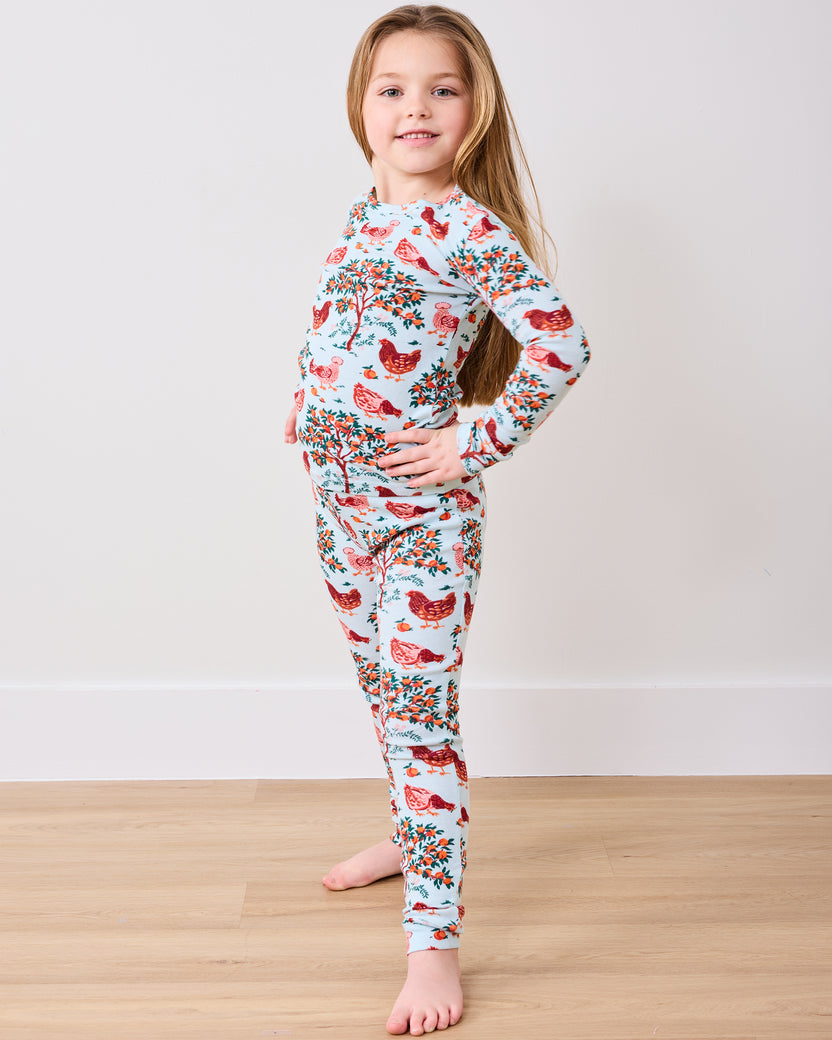 Hen House - Kids PJ Set - Soft Blue - Printfresh