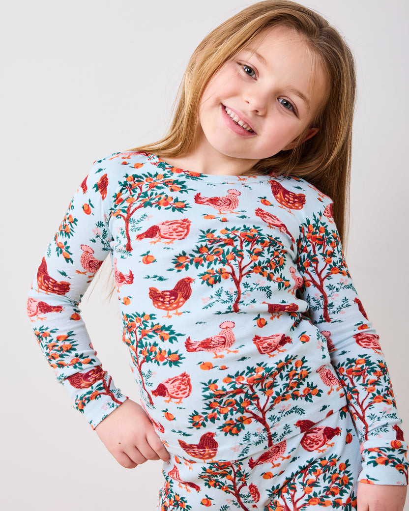 Hen House - Kids PJ Set - Soft Blue - Printfresh