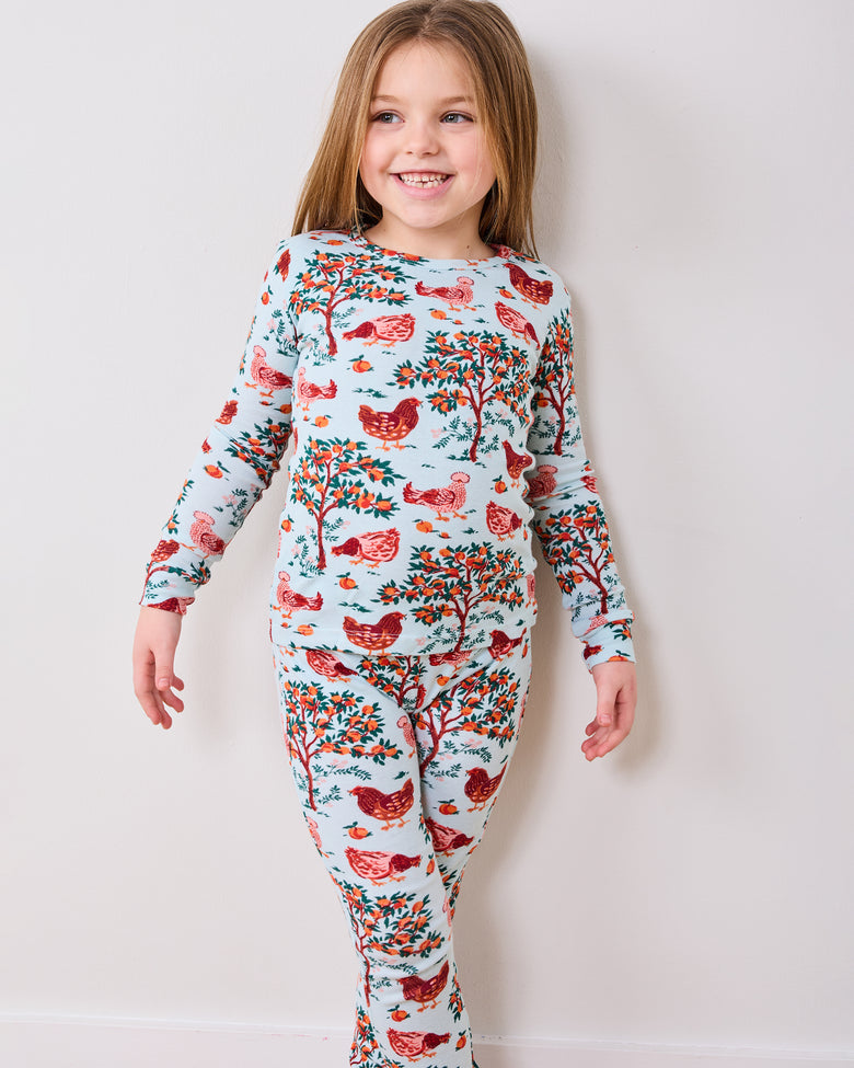 Hen House - Kids PJ Set - Soft Blue - Printfresh