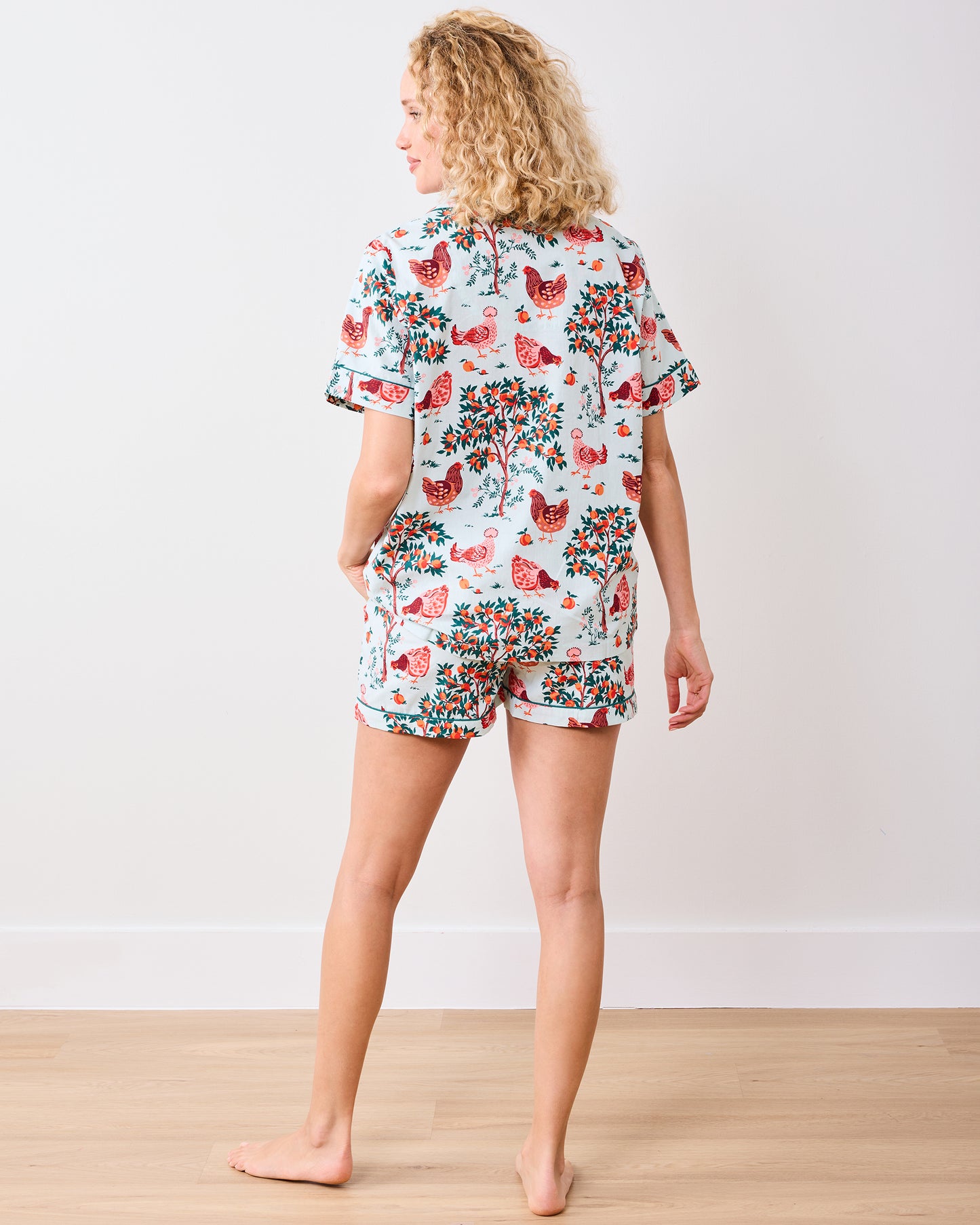 Hen House - Short PJ Set - Soft Blue - Printfresh