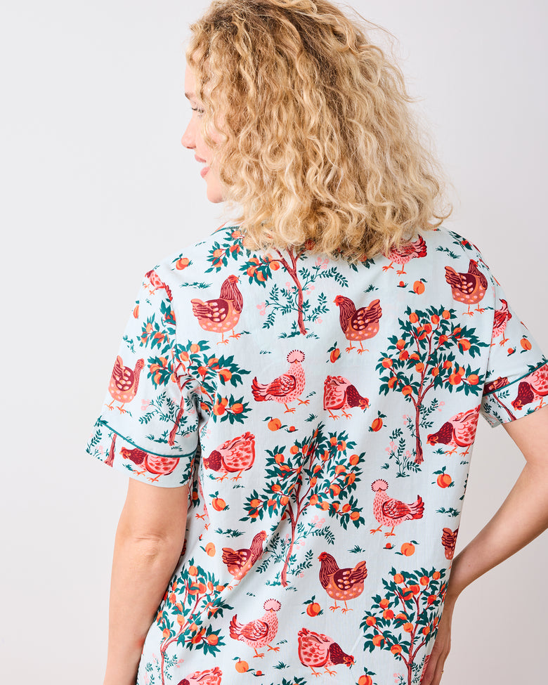 Hen House - Short PJ Set - Soft Blue - Printfresh