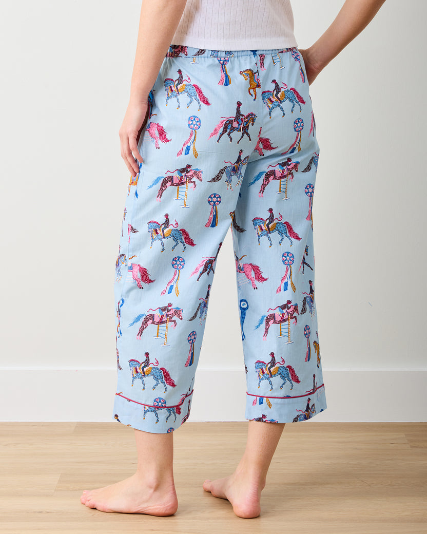 Horse Show - Cropped PJ Pants - Blue Ribbon - Printfresh