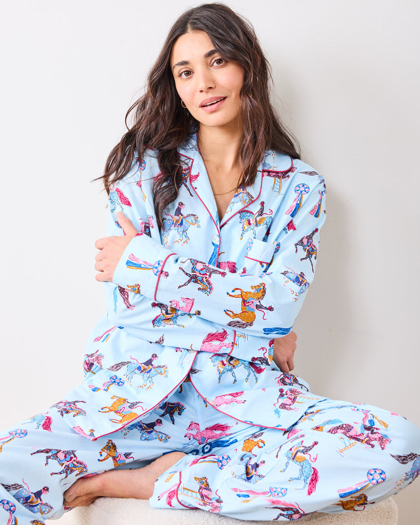 Horse Show - Long PJ Set - Blue Ribbon - Printfresh
