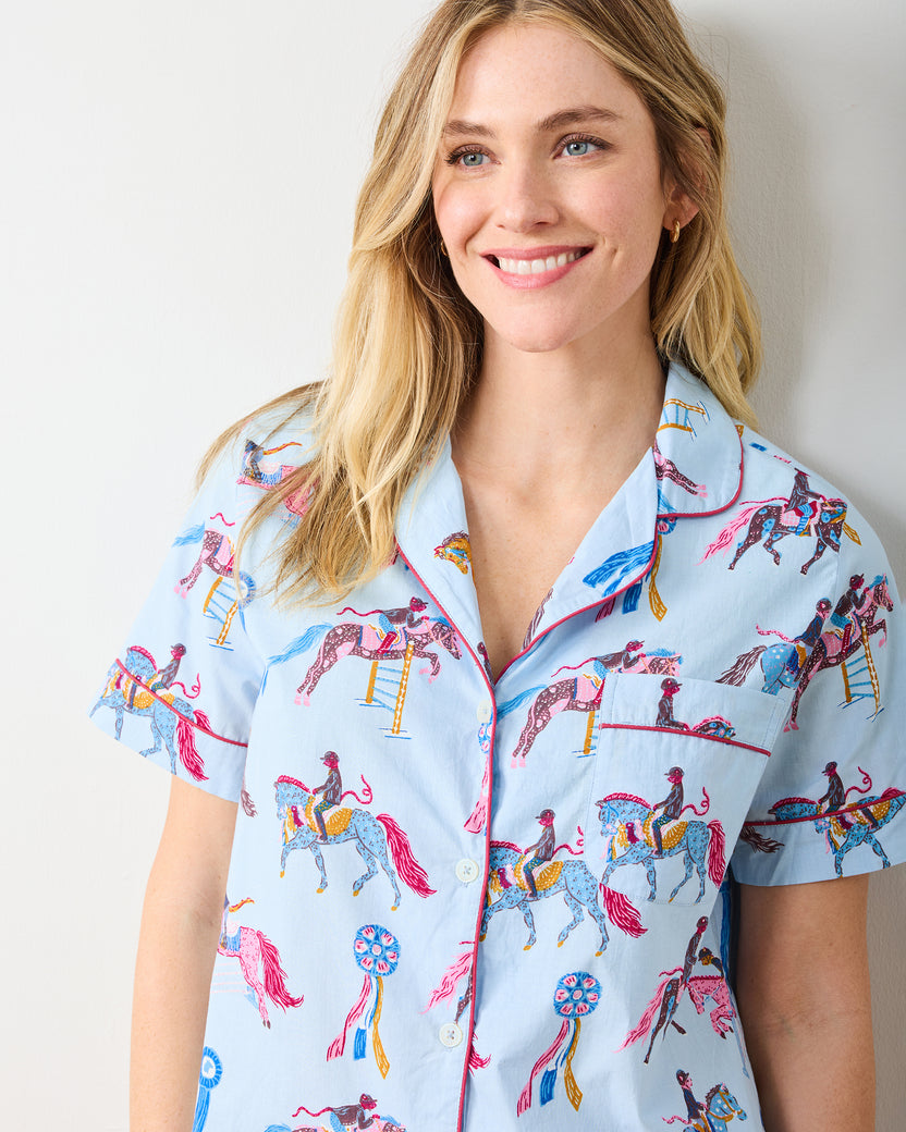 Horse Show - Short PJ Set - Blue Ribbon - Printfresh