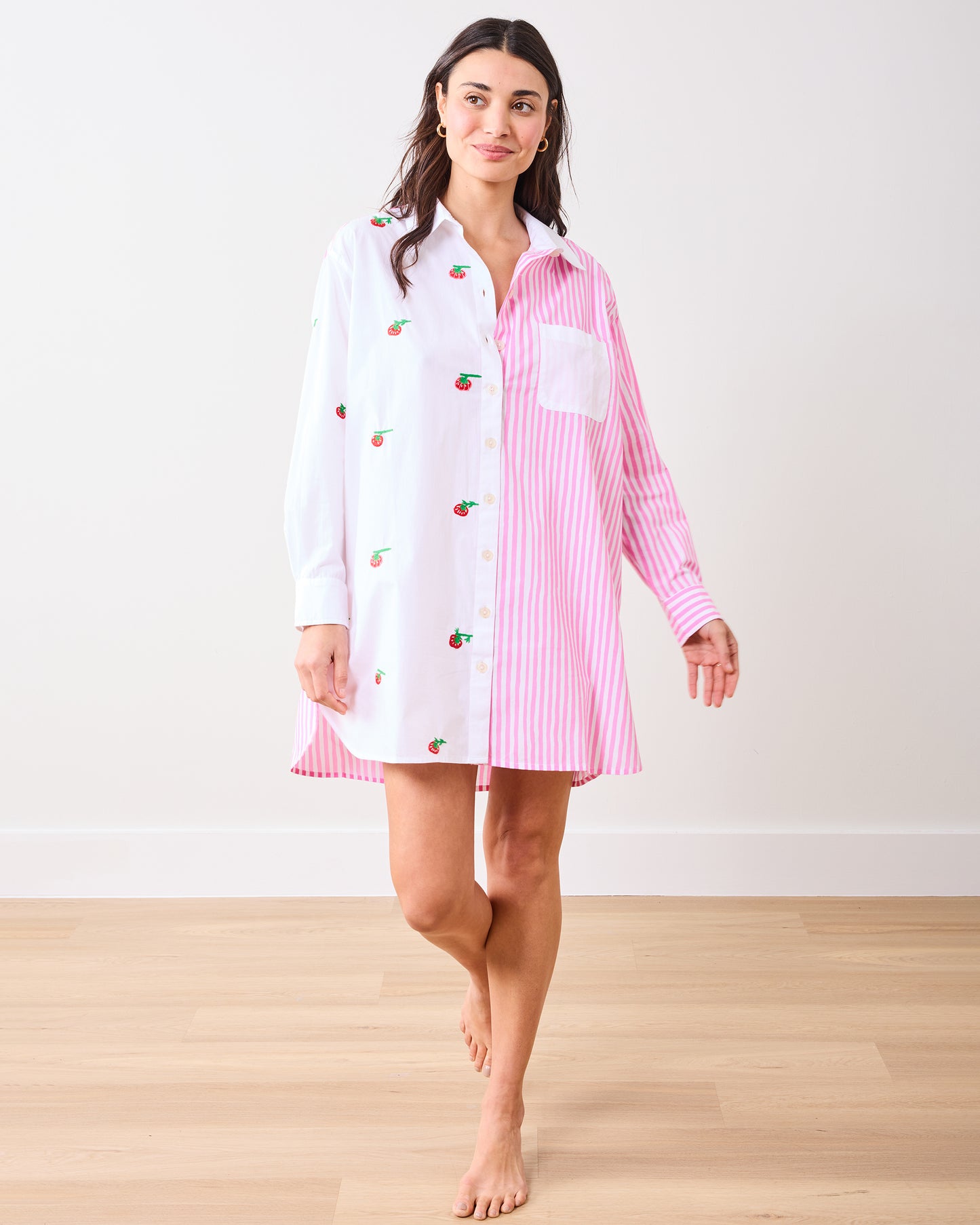 Kitchen Garden - Everyday Button Down - Rose - Printfresh