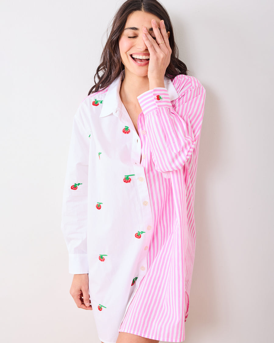 Kitchen Garden - Everyday Button Down - Rose - Printfresh