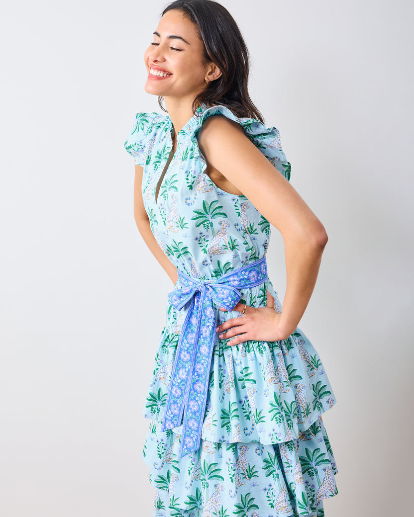 Leopard Mirage - At Ease Dress - Oasis Sky - Printfresh