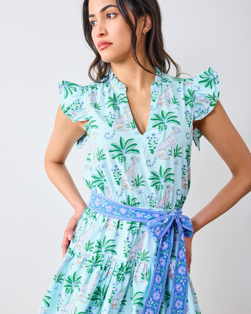 Leopard Mirage - At Ease Dress - Oasis Sky - Printfresh