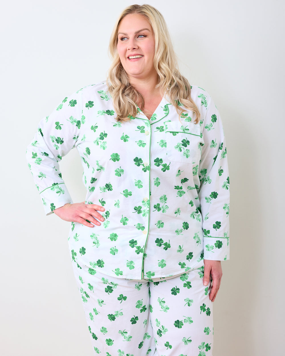 Lucky Clover - Long PJ Set - Cloud - Printfresh