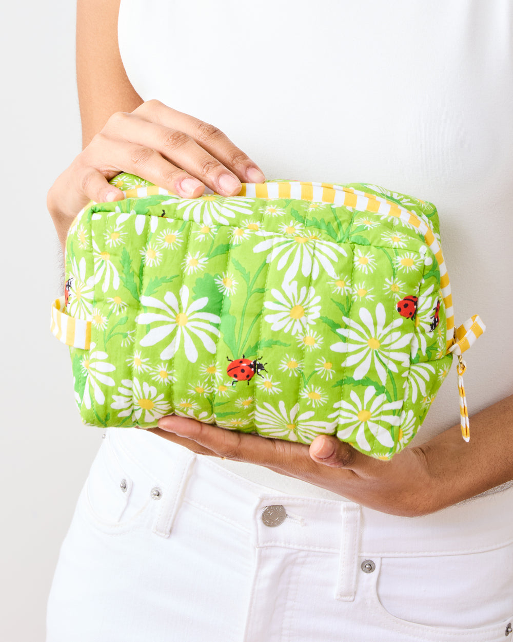 Lucky Daisy - Quilted Pouch - Lime Twist - Printfresh