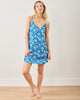 Lucky Daisy - Eco Satin Chic To Sleep Shortie - Deep Cobalt - Printfresh