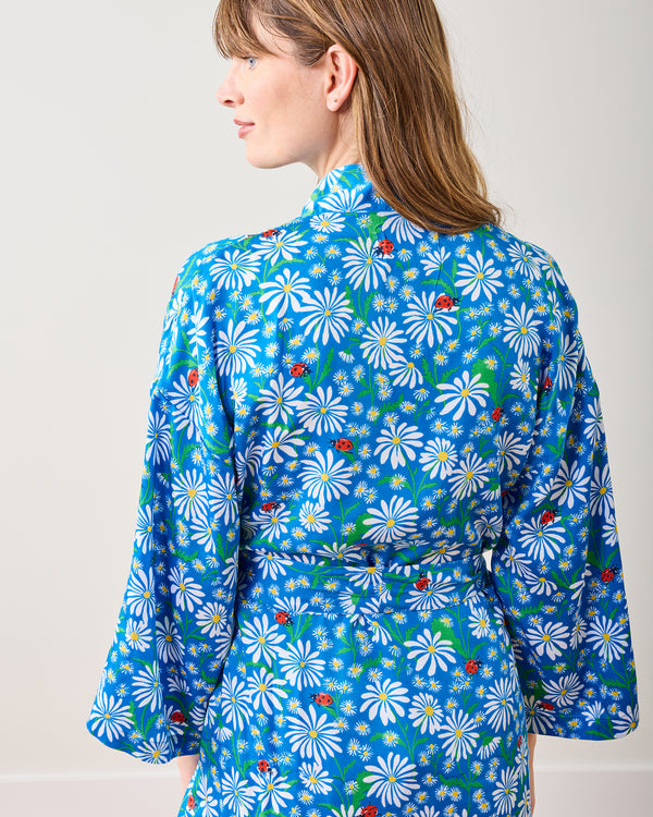 Lucky Daisy - Glam Mini Robe - Deep Cobalt - Printfresh