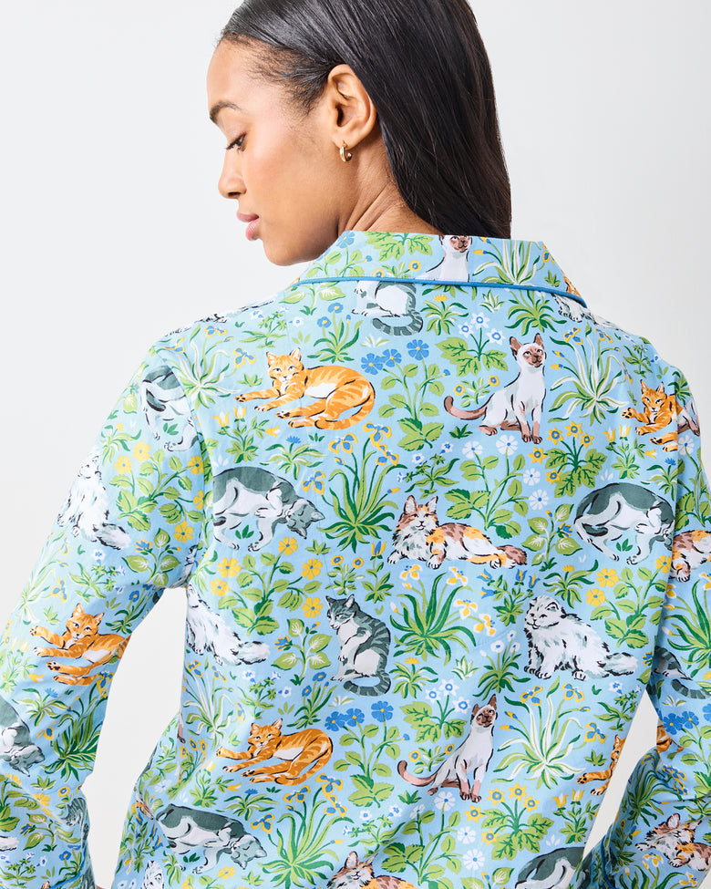 Must Love Cats - Petite Long PJ Set - Cornflower - Printfresh
