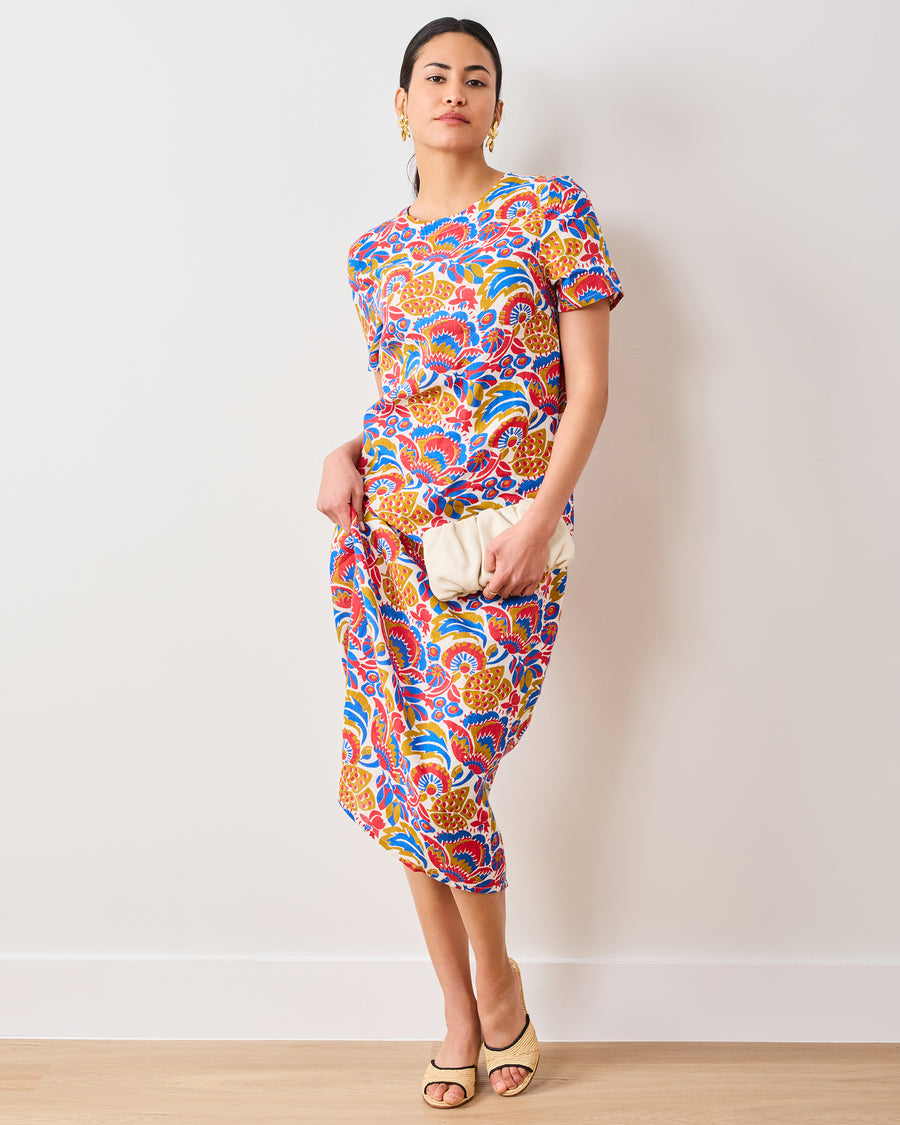 PF + Pencil & Paper Co. Bahama Blooms - Camila Dress - Blue & Red - Printfresh