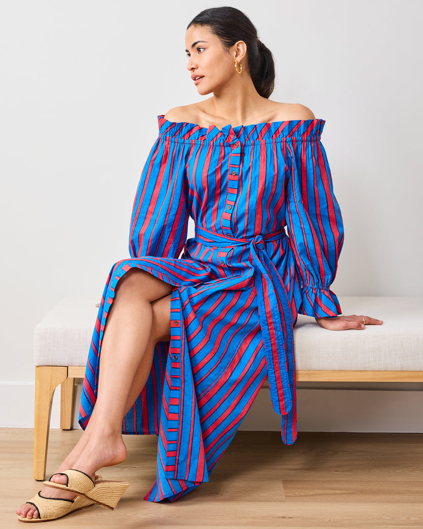 PF + Pencil & Paper Co. Nautical Stripes - Angelica Dress - Maritime Blue - Printfresh