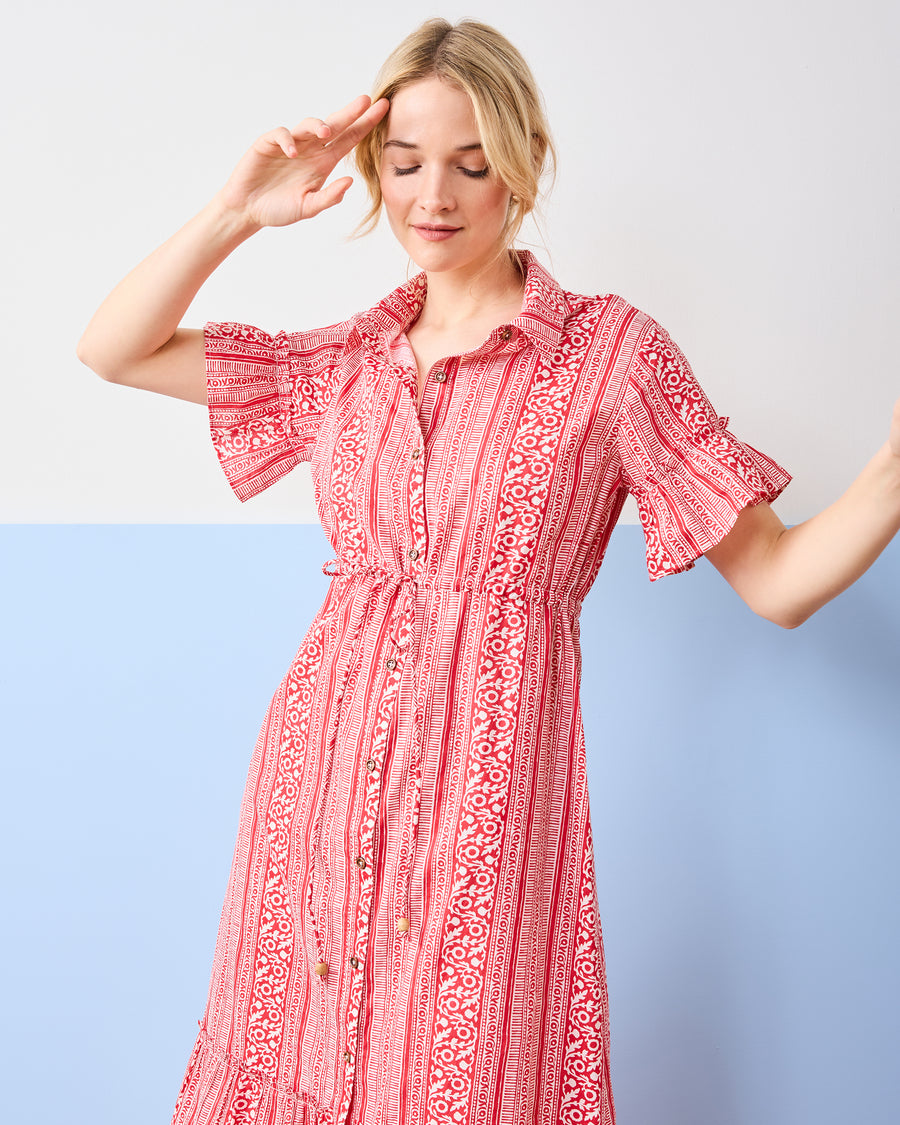 PF + Pencil & Paper Co. Red Paisley - Gwen Dress - Crimson - Printfresh