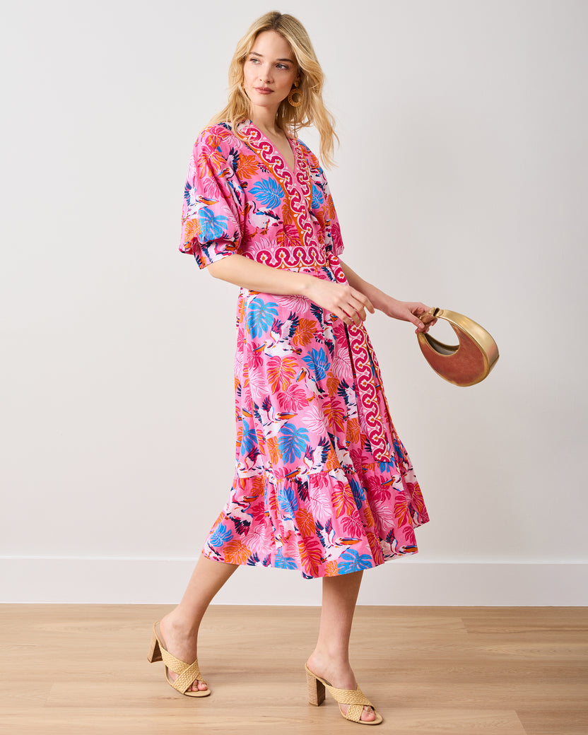 Pelican Palms - Gabriela Dress - Marina Pink - Printfresh