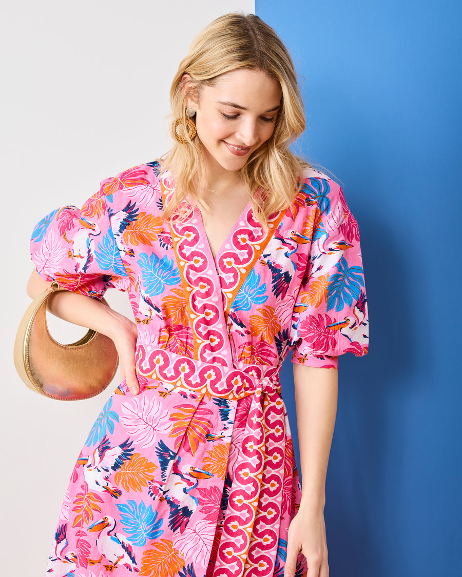 Pelican Palms - Gabriela Dress - Marina Pink - Printfresh