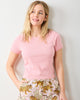 Pointelle Short Sleeve Tee - Pink Gemstone - Printfresh