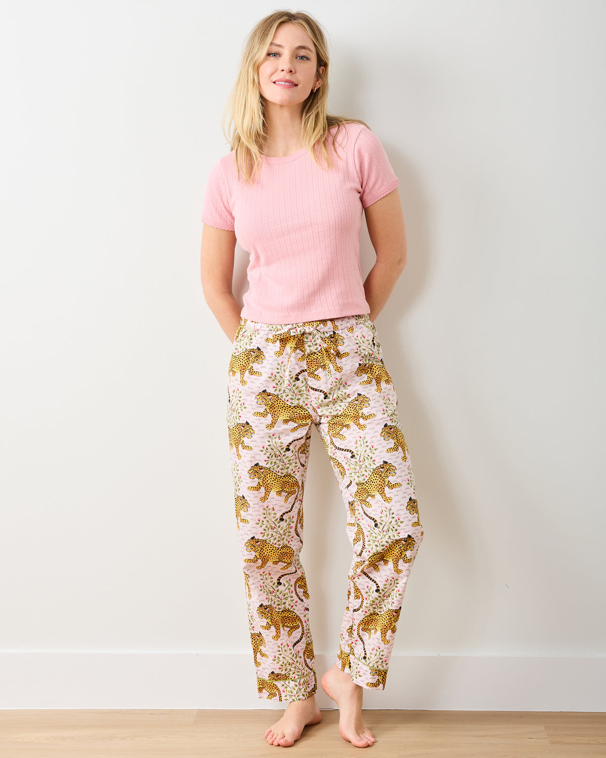 Pointelle Short Sleeve Tee - Pink Gemstone - Printfresh