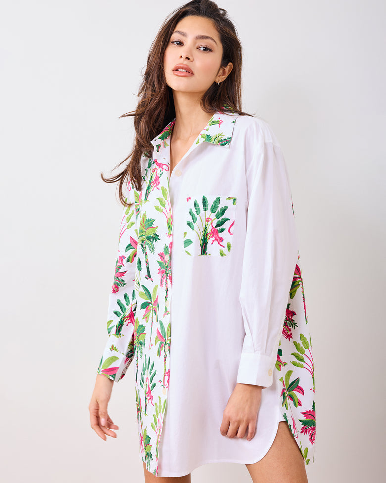 Royal Palms - Everyday Button Down - Pink Basil - Printfresh