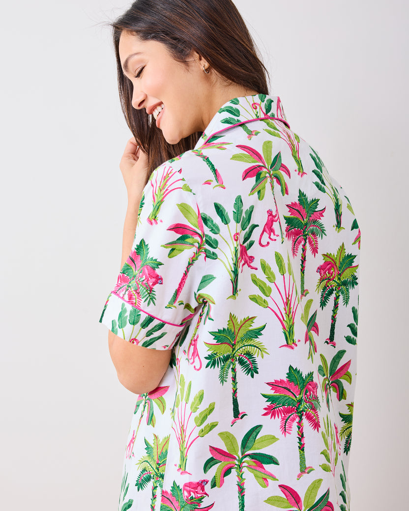 Royal Palms - Short PJ Set - Pink Basil - Printfresh