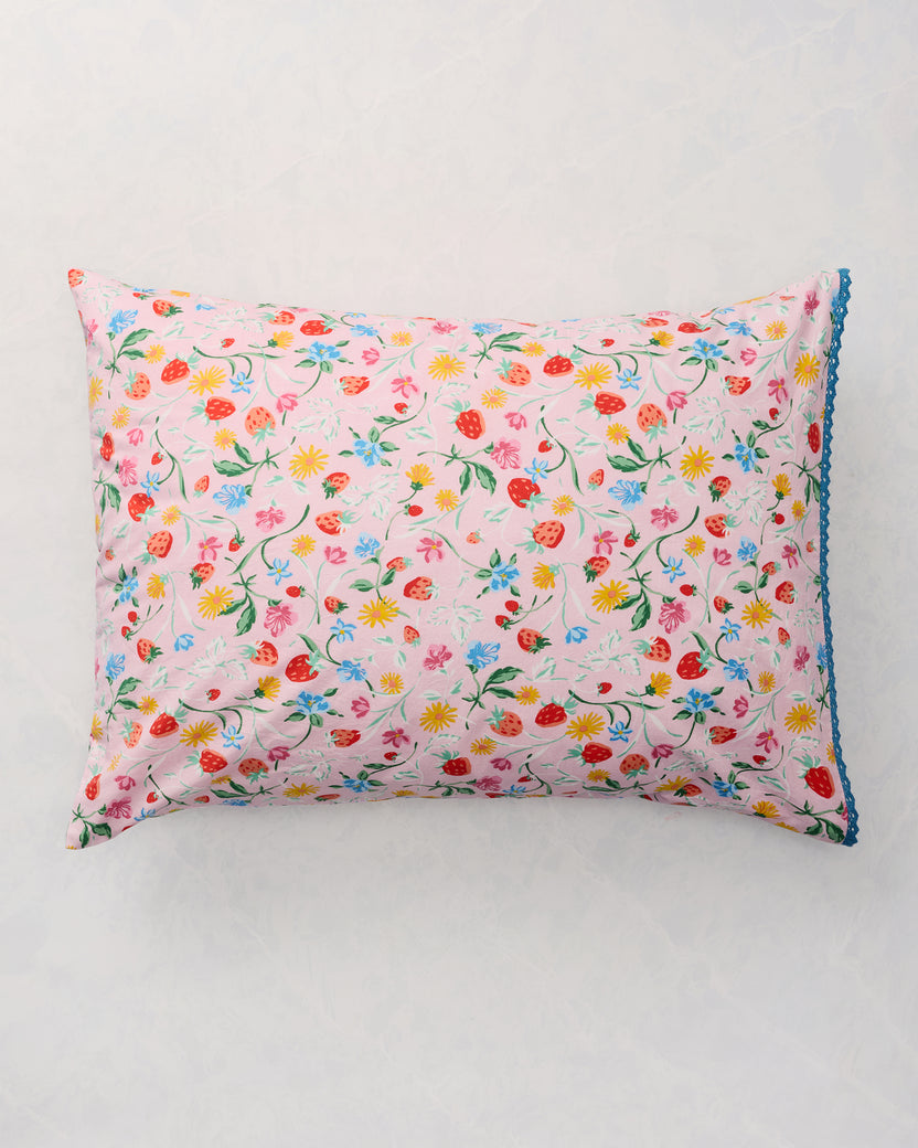 Strawberry Vines - Pillowcase Set Of 2 - Blush - Printfresh