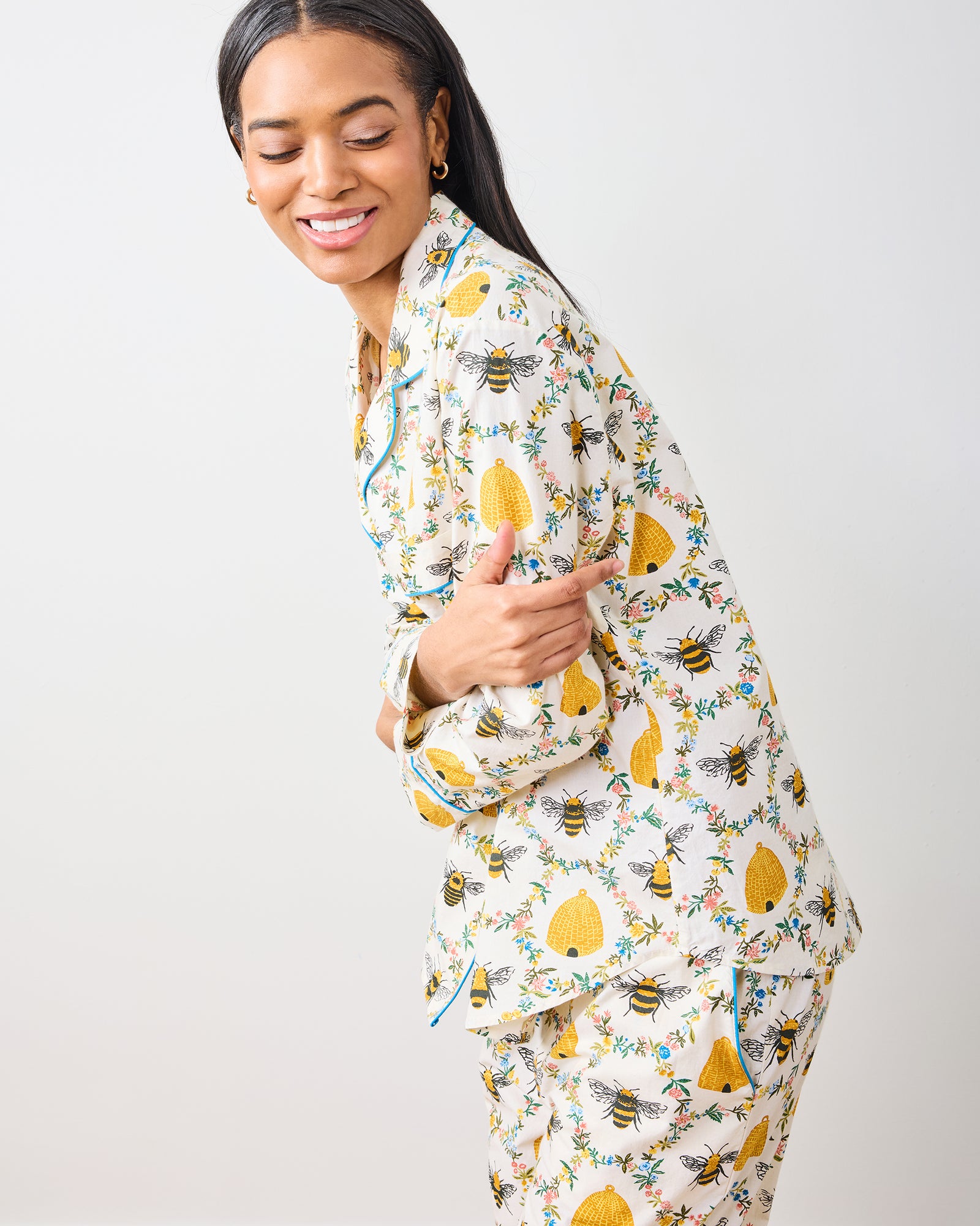 Sweet Bee - Long PJ Set - Cream - Printfresh