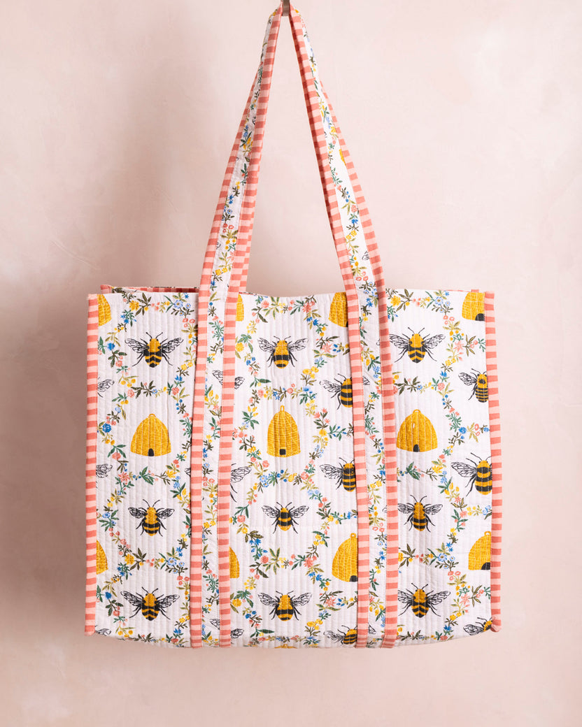 Sweet Bee - The Traveler Tote - Cream - Printfresh