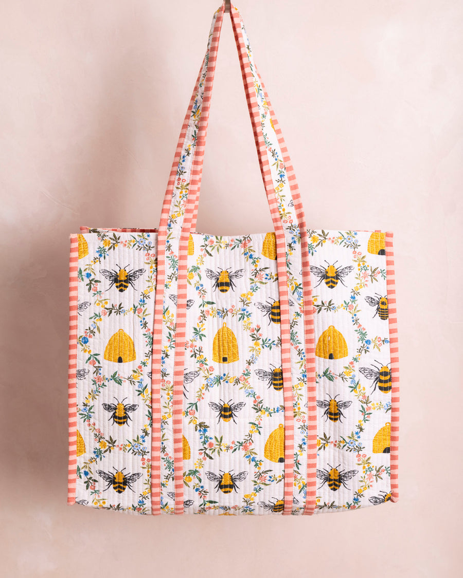 Sweet Bee - The Traveler Tote - Cream - Printfresh