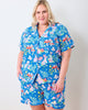 Tea Party - Short PJ Set -  Soft Cobalt - Printfresh