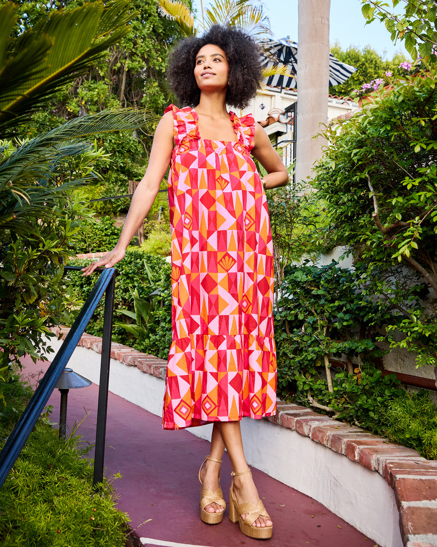 Underwater Mosaic - Serenity Dress - Pink Crush - Printfresh