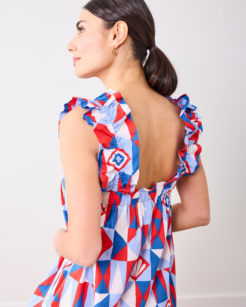 Underwater Mosaic - Serenity Dress - Retro Red - Printfresh