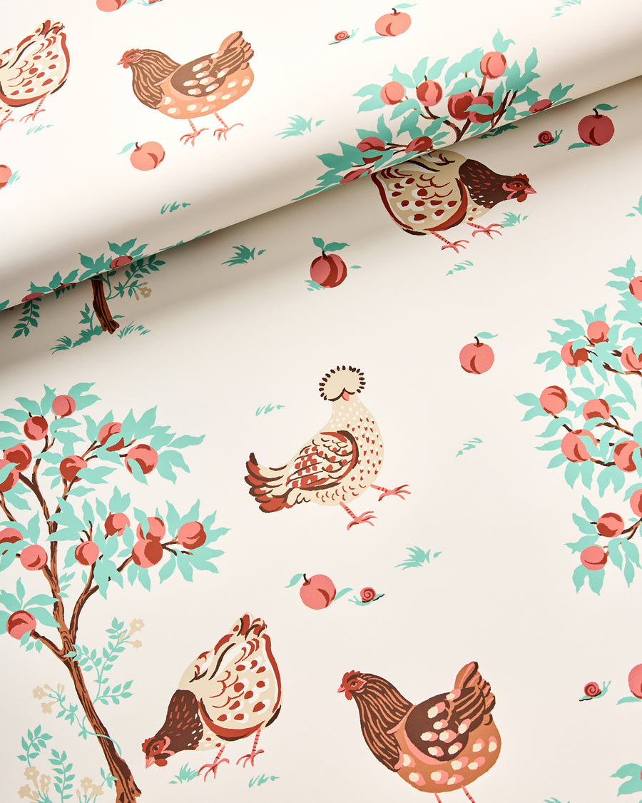 Hen House - Peel & Stick Wallpaper - Linen - Printfresh