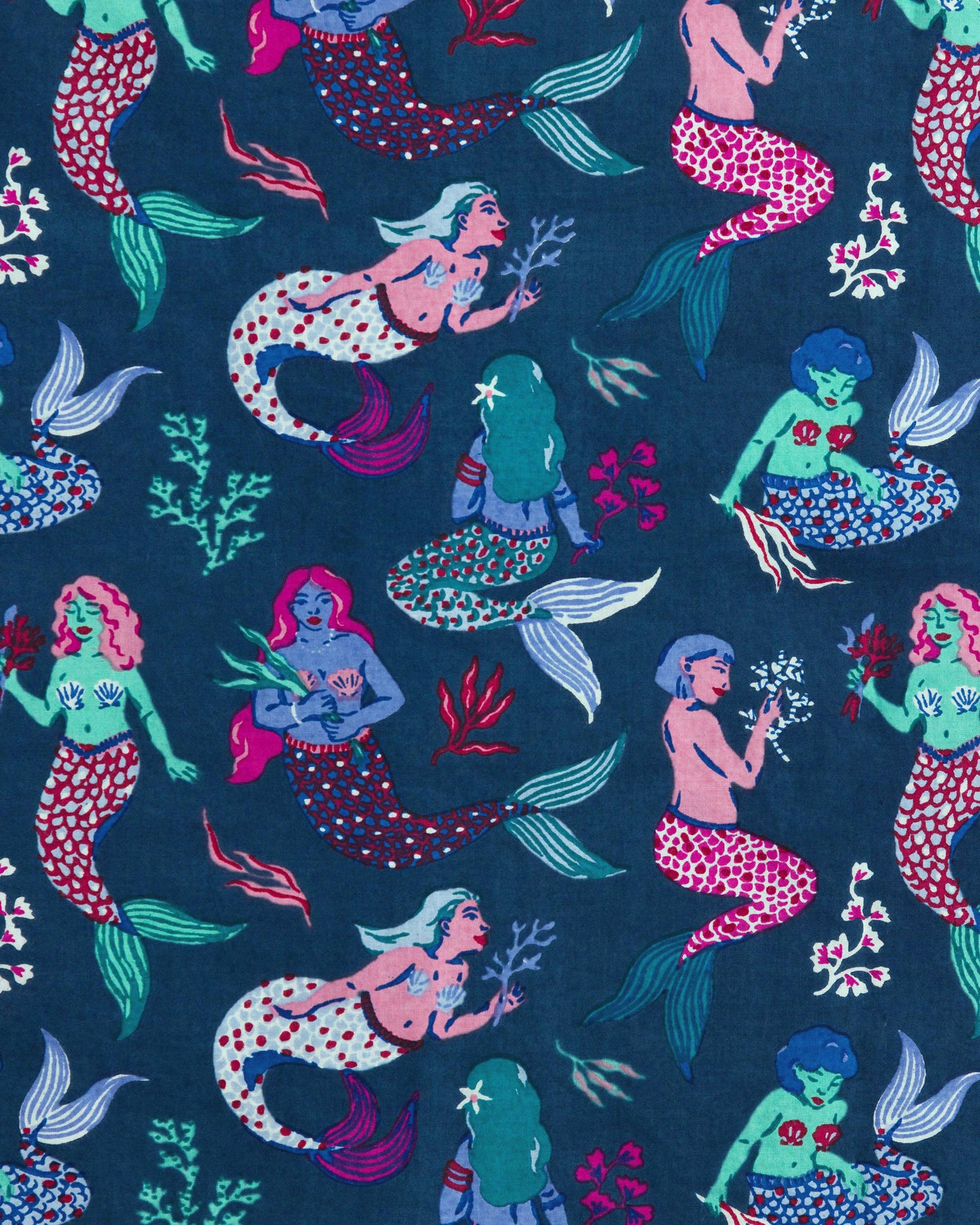 Mythical Mermaids - Cami Nightgown - Shoreline Blue - Printfresh