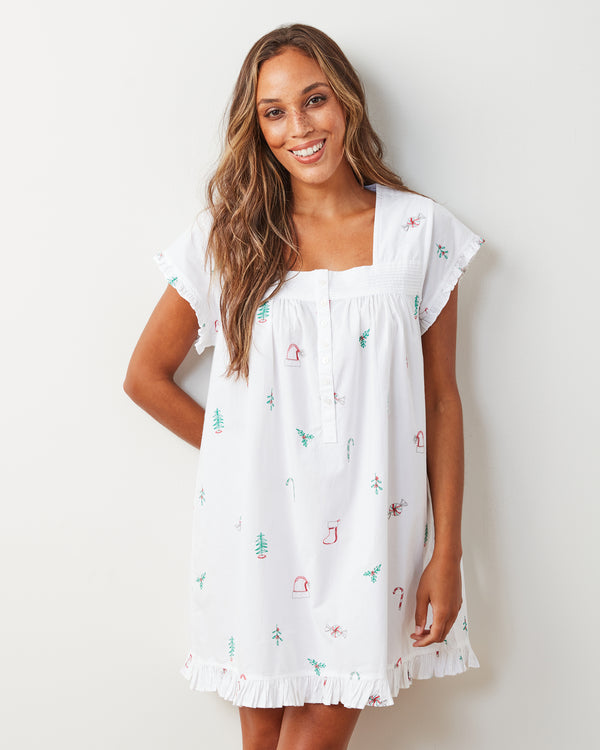 Sweet Wishes - Pintuck Nightgown - Cloud - Printfresh