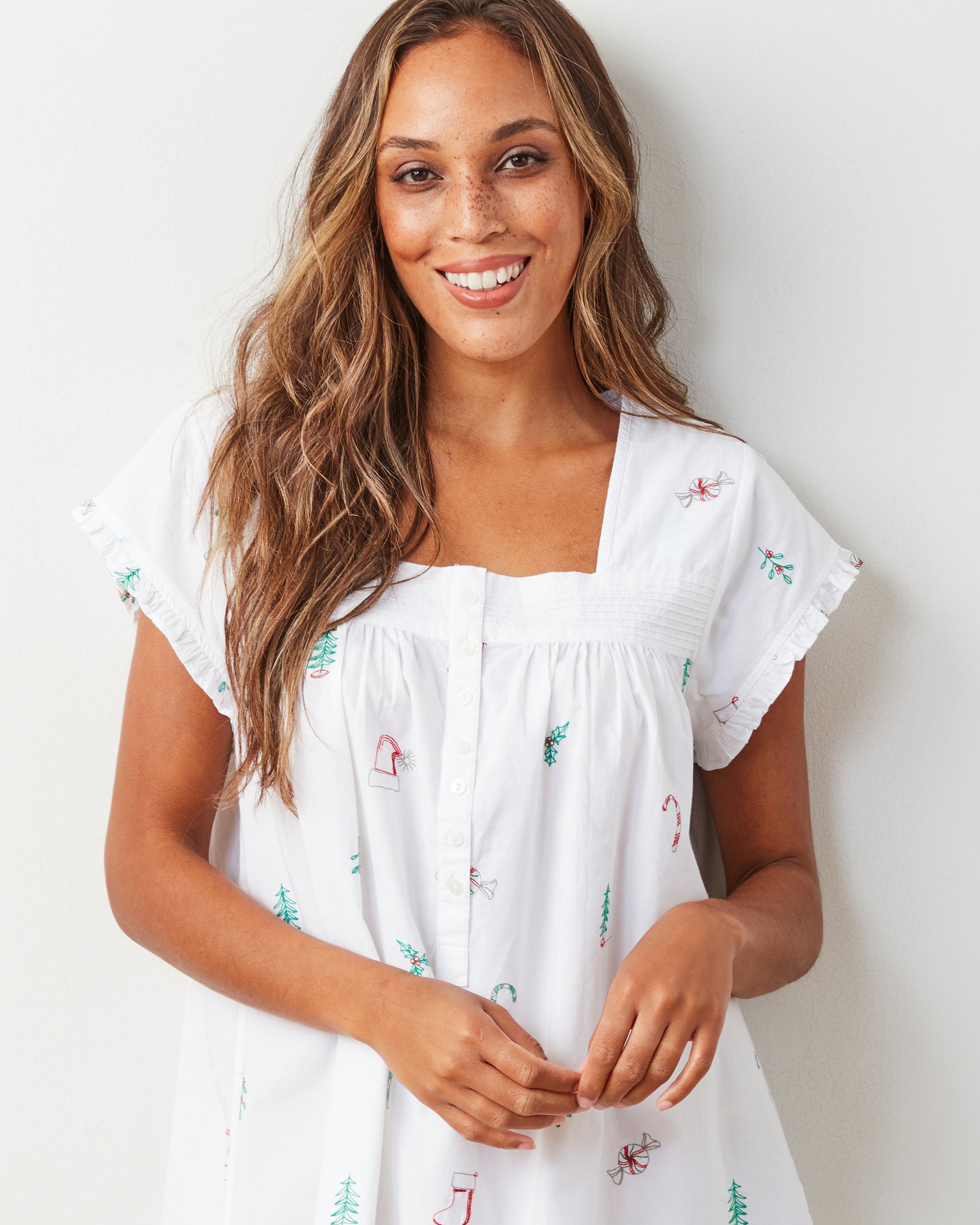 Sweet Wishes - Pintuck Nightgown - Cloud - Printfresh