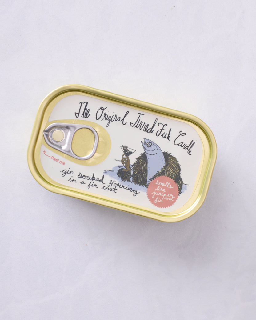 Tinned Fish Candle - Juniper & Fraser Fir - Tinned Candle - Printfresh