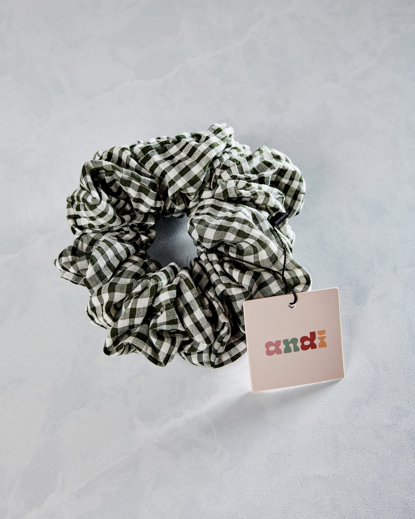 Black Gingham - Aspen Jumbo Scrunchie - Shop Andi - Printfresh
