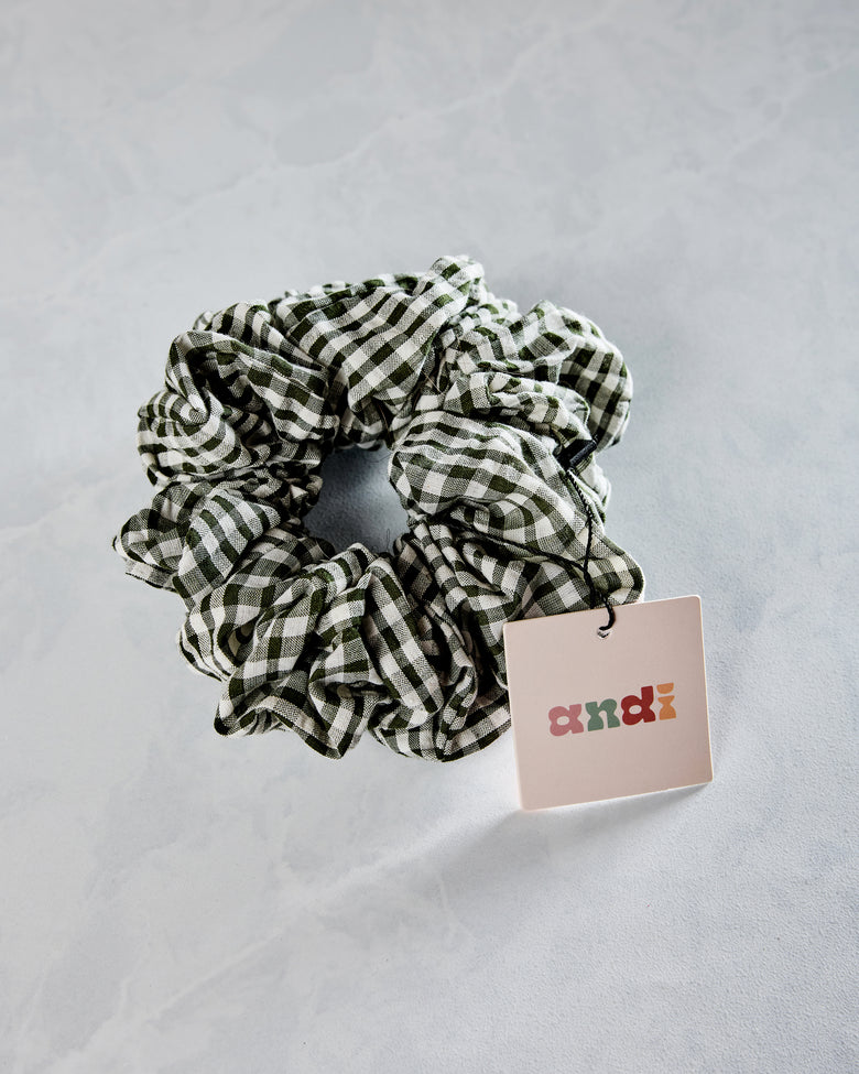 Black Gingham - Aspen Jumbo Scrunchie - Shop Andi - Printfresh