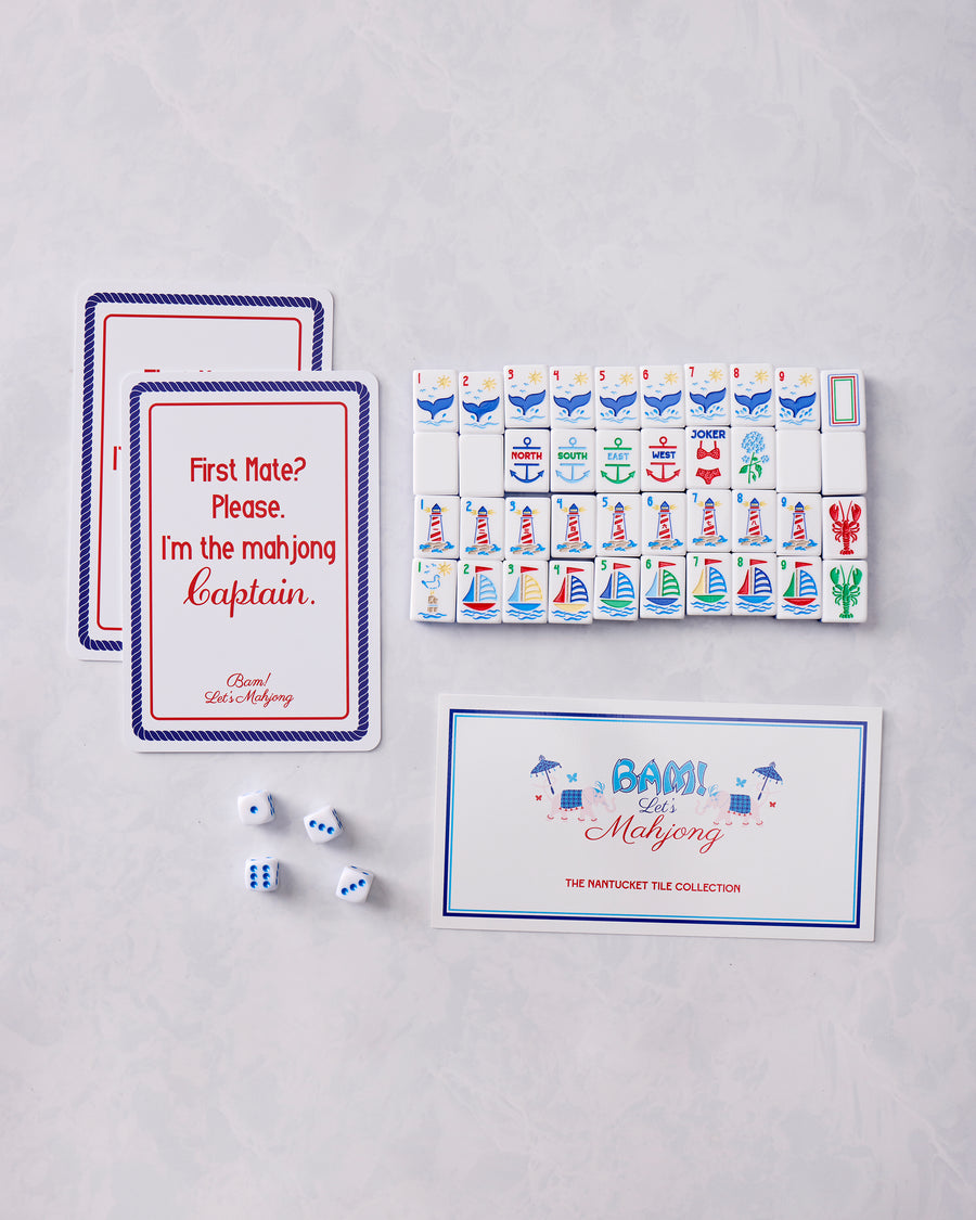 Nantucket - Mahjong Tile Set with Mat & Shufflers - Bam! Let’s Mahjong®