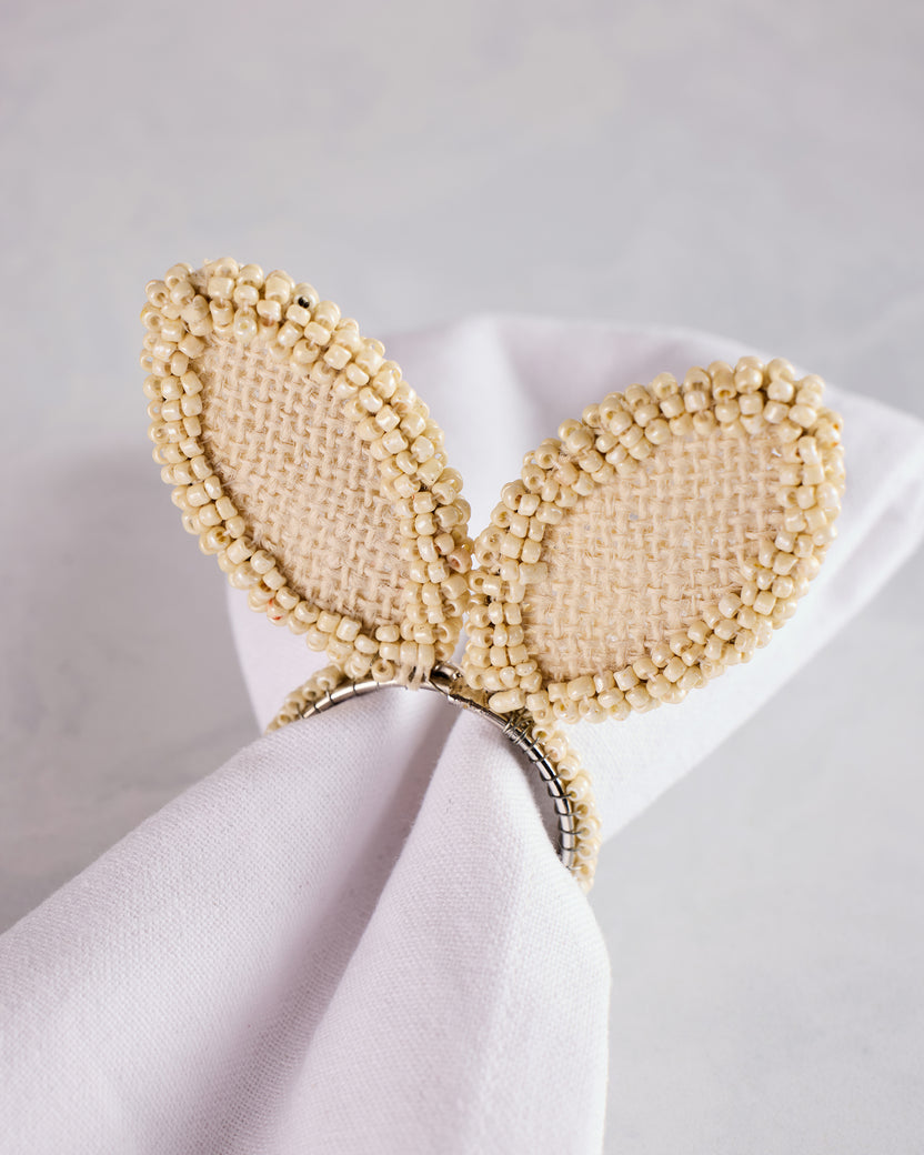 Ivory - Bunny Ear Napkin Ring - Primitives by Kathy - Printfresh