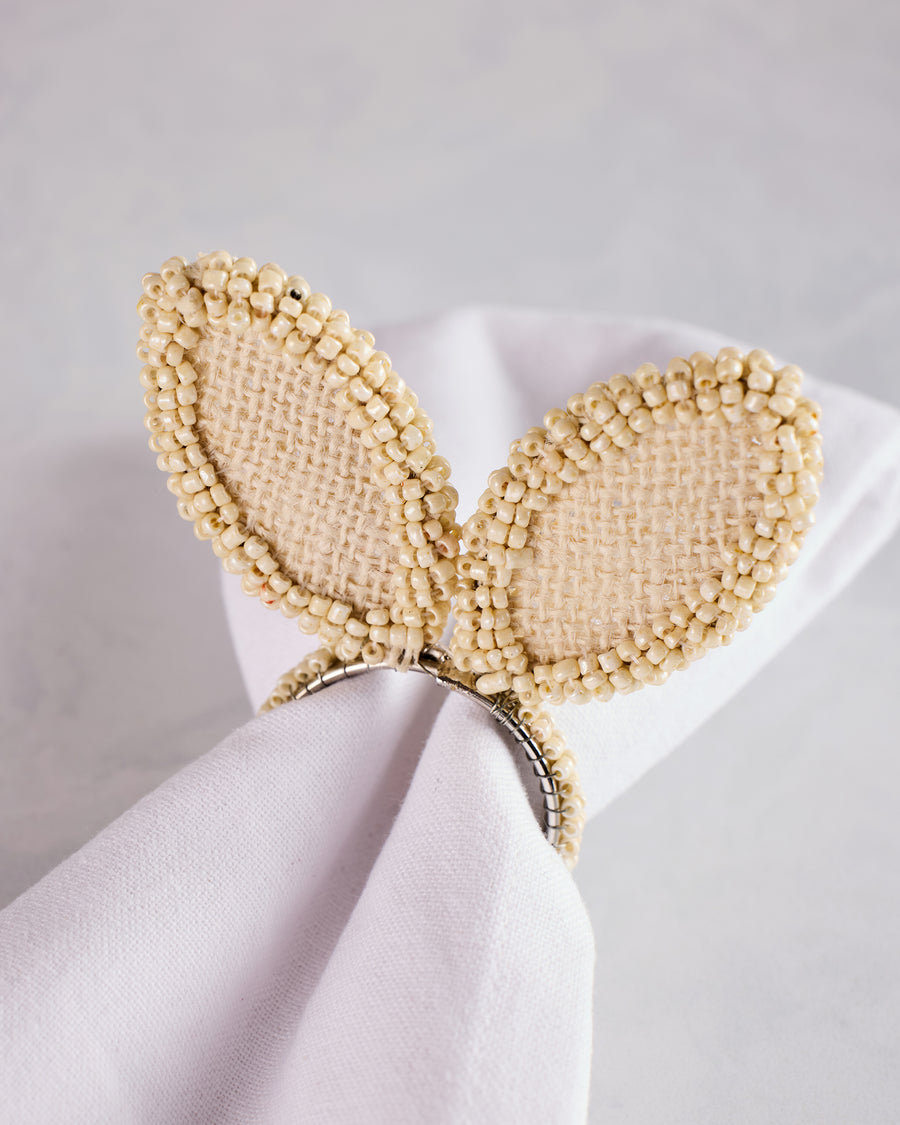 Ivory - Bunny Ear Napkin Ring - Primitives by Kathy - Printfresh
