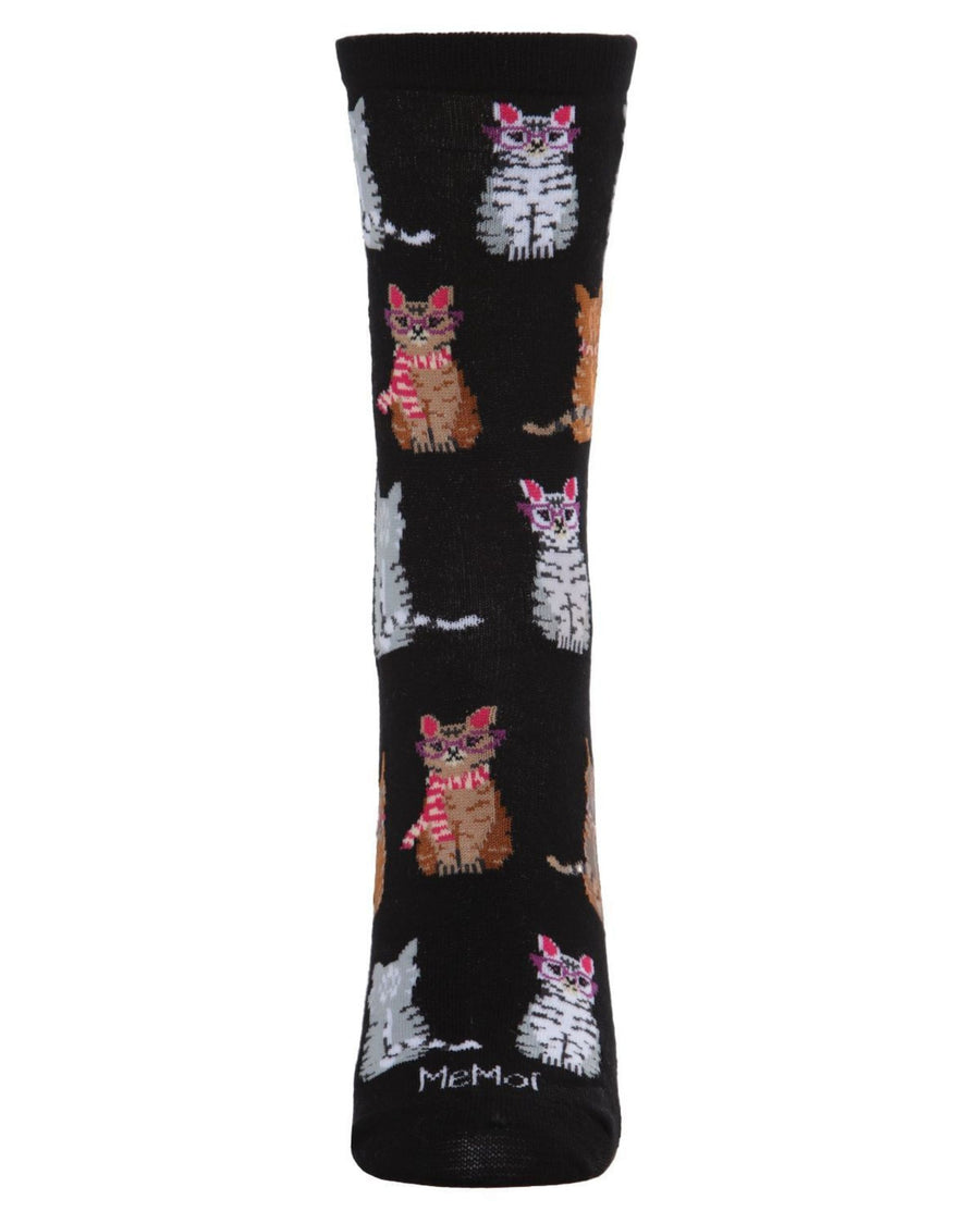 Black Combo - Studious Cats Bamboo Blend Crew Socks - Infinity Classics International Inc.