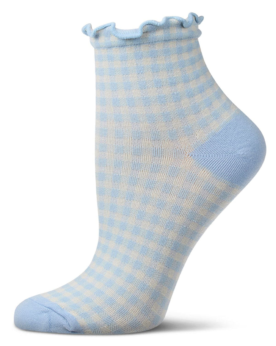 Blue Check - Gingham Anklet Sock - Infinity Classics - Printfresh