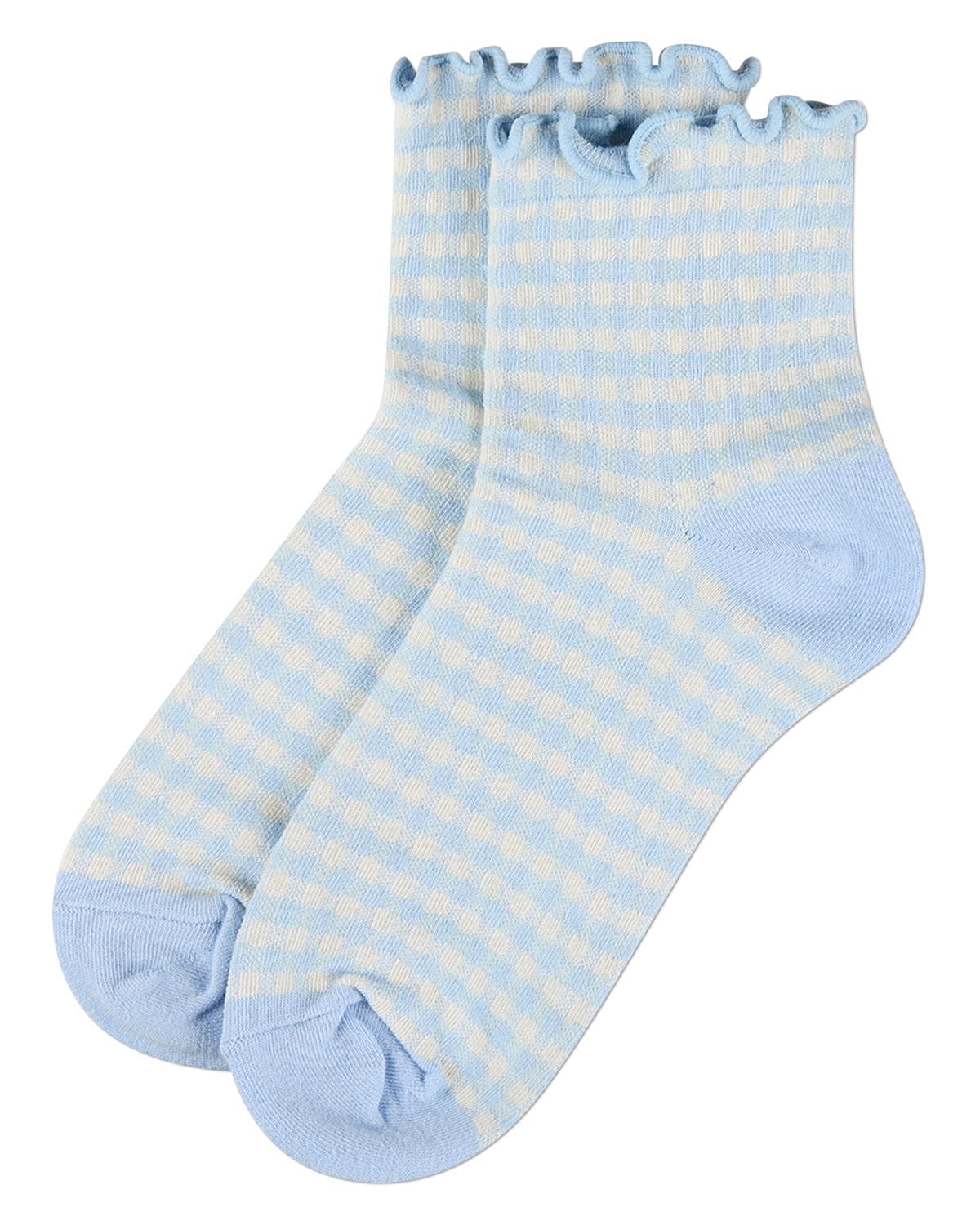 Blue Check - Gingham Anklet Sock - Infinity Classics - Printfresh