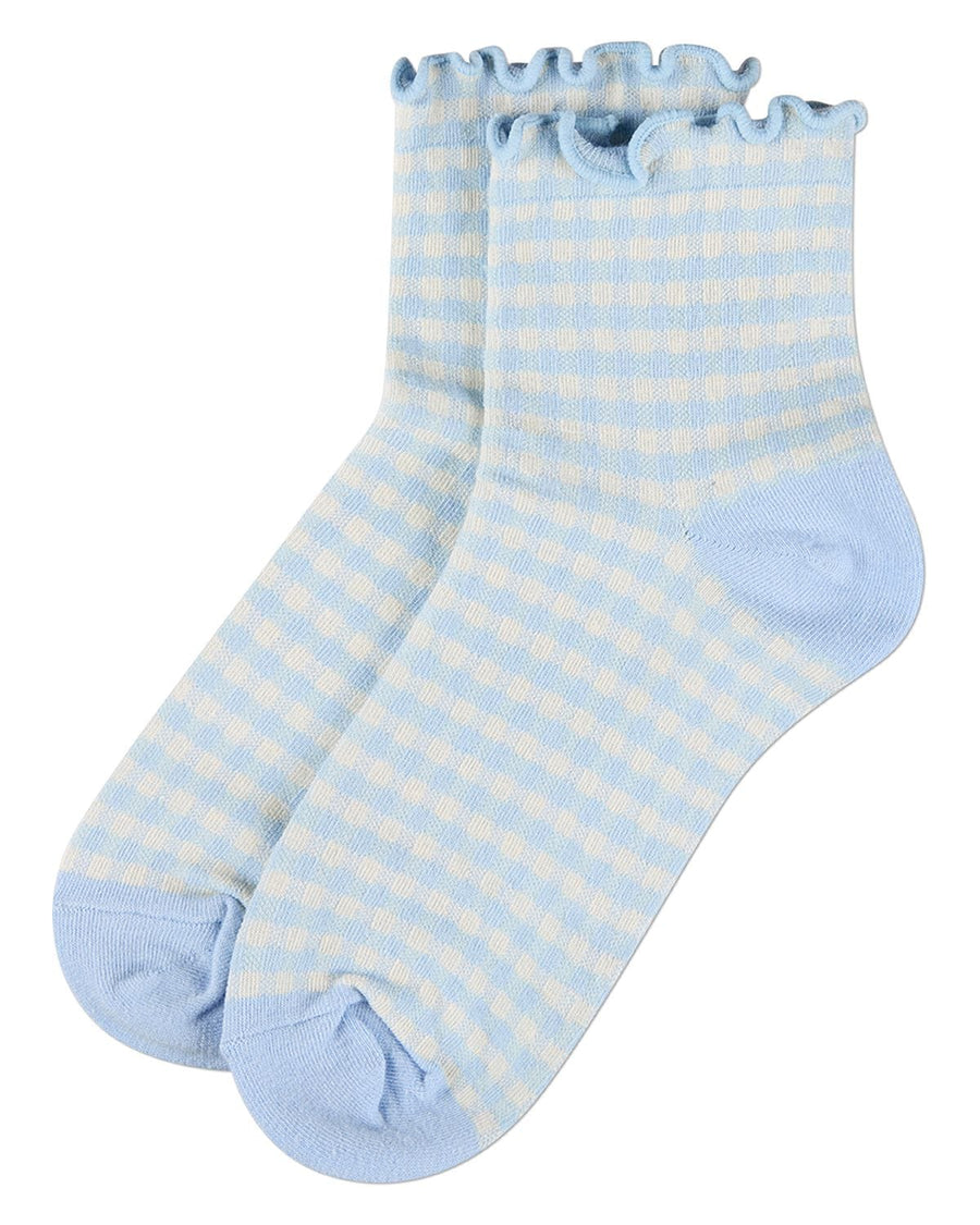 Blue Check - Gingham Anklet Sock - Infinity Classics - Printfresh